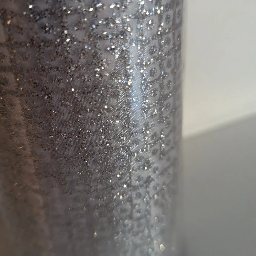 NWT Silver Glitter Extra Wide Christmas Ribbon Michael's Holiday Crafts Decor